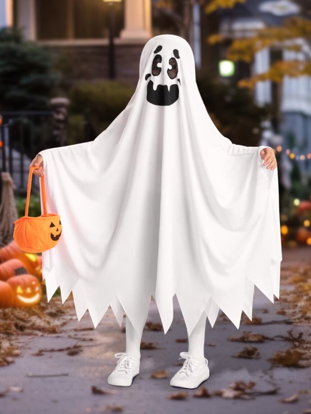 Spooktacular Creations Kid's Unisex Ghost Costume XL 12-14yrs. Ghost Cape READ